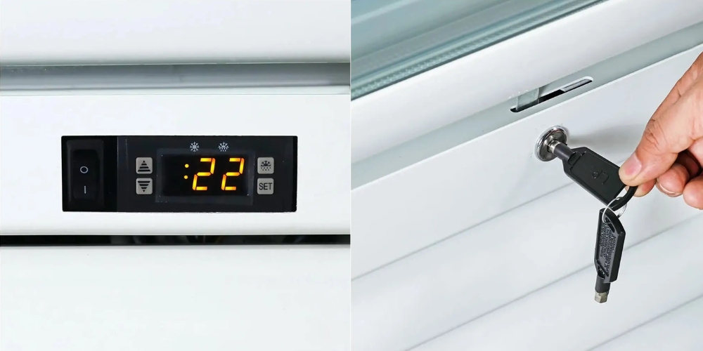 Tủ Mát Alaska IF-700G2 có bảng hiển thị nhiệt độ, đèn LED bên trong