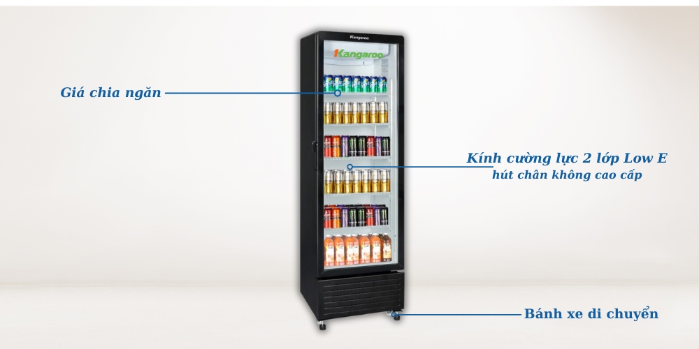 Tủ Mát Kangaroo KGSC350N1 hỗ trợ tốt nhu cầu trưng bày và bảo quản thực phẩm