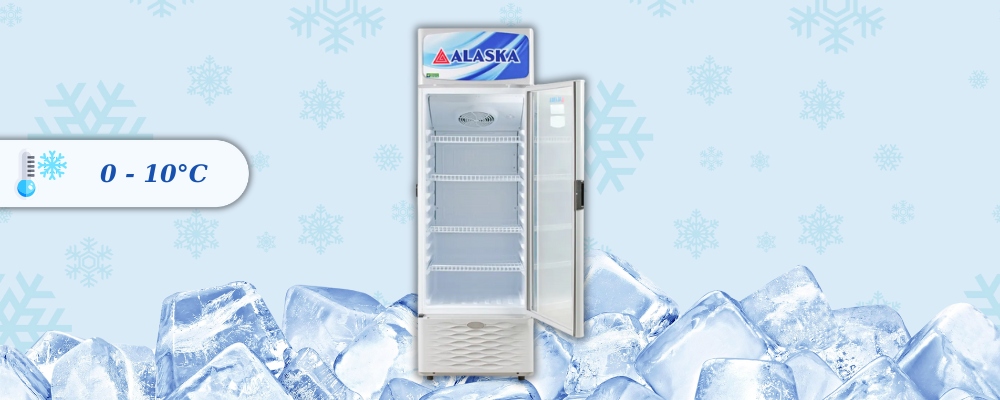 Tủ mát LC-335 có nhiệt độ ngăn mát 0 – 10 độ C 