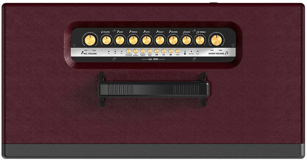 Nút điều khiển Loa Karaoke di động xách tay Paramax Aura (Burgundy Leather)