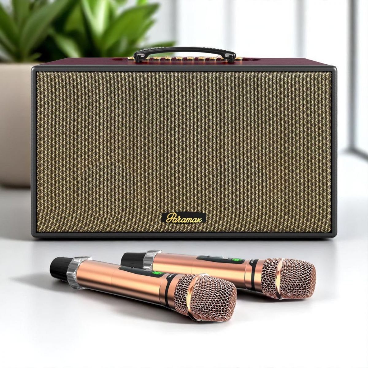 Củ loa Loa Karaoke di động xách tay Paramax Aura (Burgundy Leather)