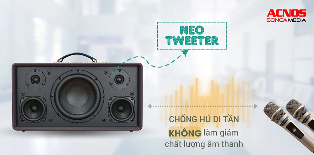 Chống hú di tần loa Karaoke xách tay Acnos FLAC 36 (Màu Đen)
