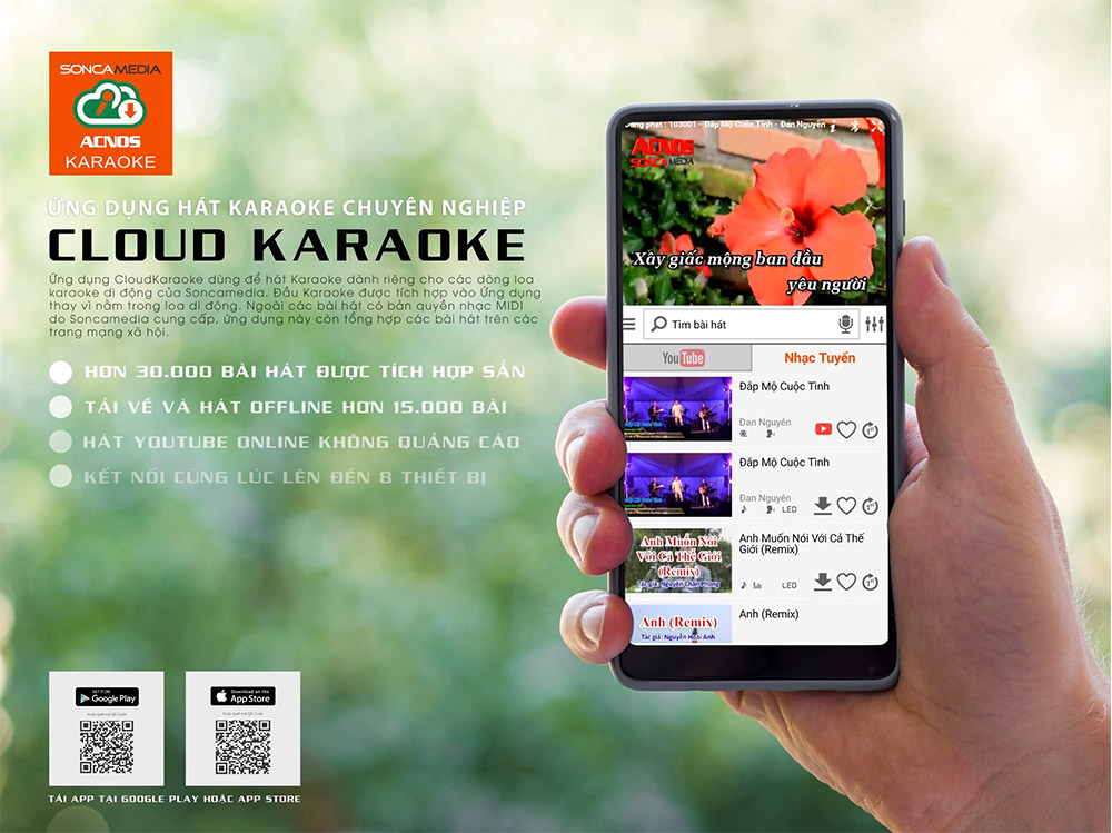 Ứng dụng CloudKaraoke để bạn hát karaoke trên loa Acnos