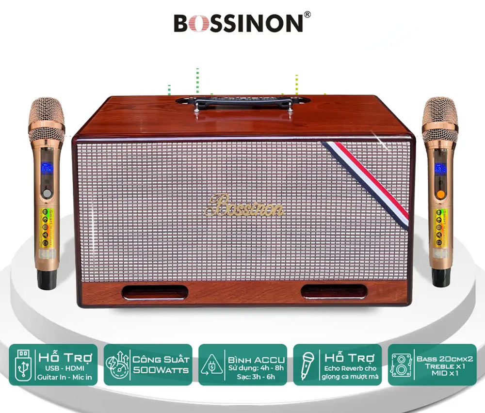 Đặc điểm loa karaoke xách tay di động Bossinon