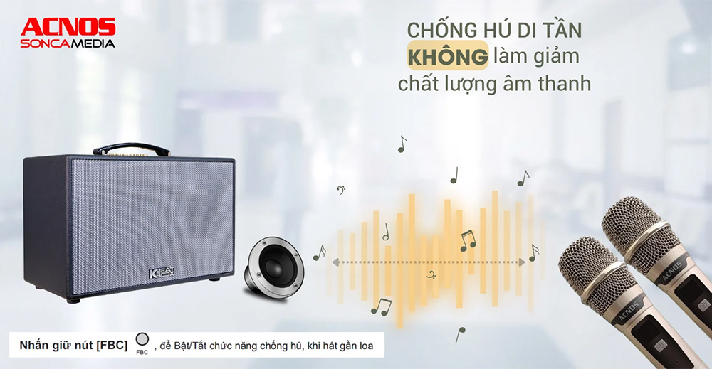 Đi kèm 2 micro không dây chất lượng cao