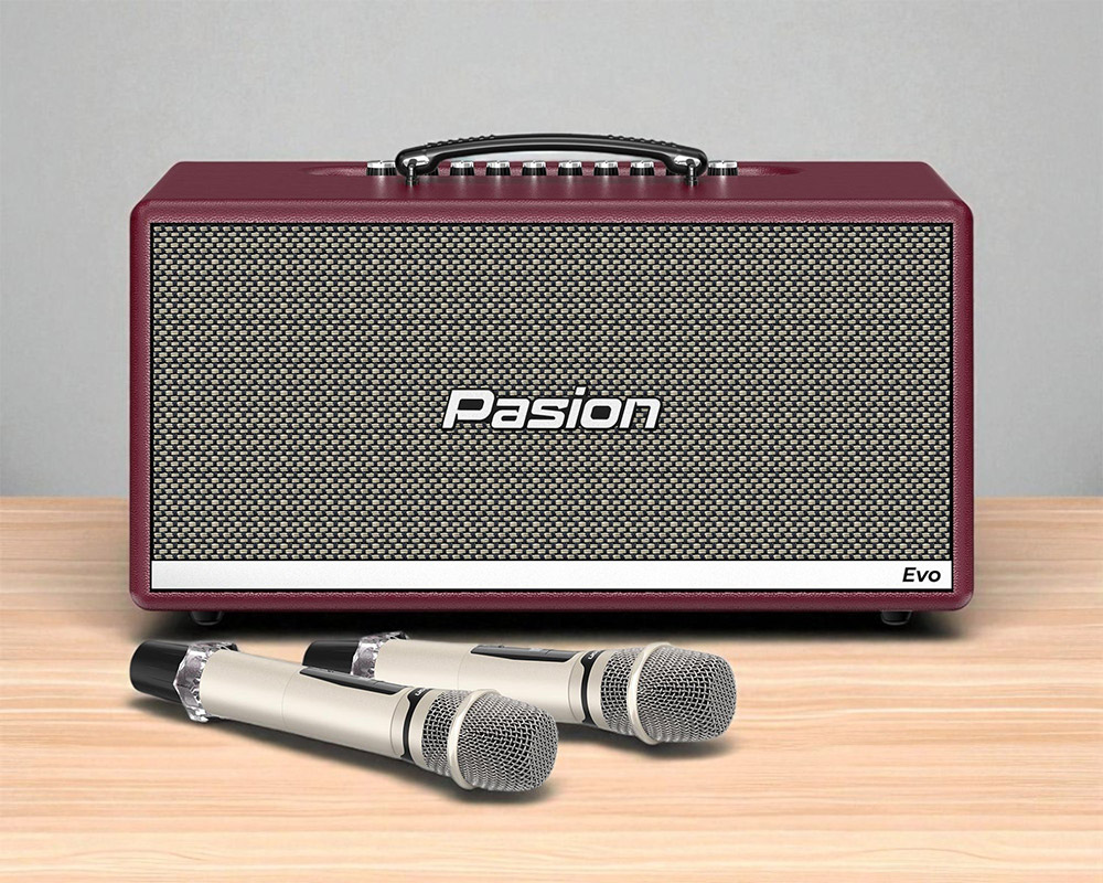 Loa PASION Evo (Burgundy Leather) đi kèm 2 micro không dây UHF chất lượng cao