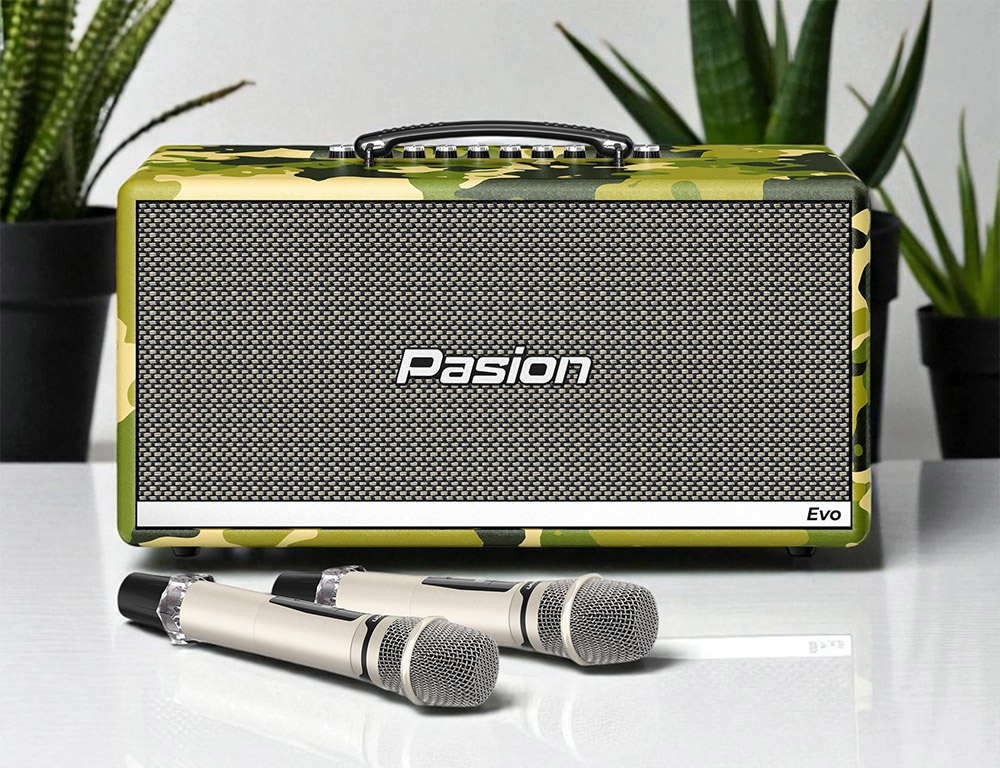 Loa PASION Evo (Camo Leather) đi kèm 2 micro không dây UHF chất lượng cao