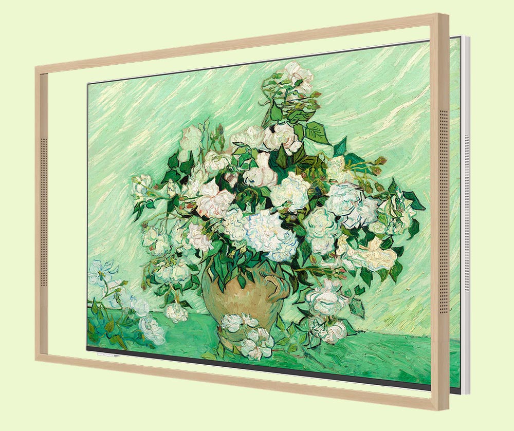 Khung tranh Coocaa TV 55 Inch vân gỗ sáng tương thích với dòng Coocaa Frame TV