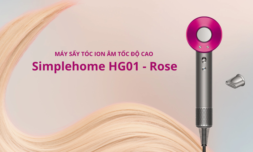 Thiết kế của Máy sấy tóc Ion âm tốc độ cao Simplehome HG01 - Rose