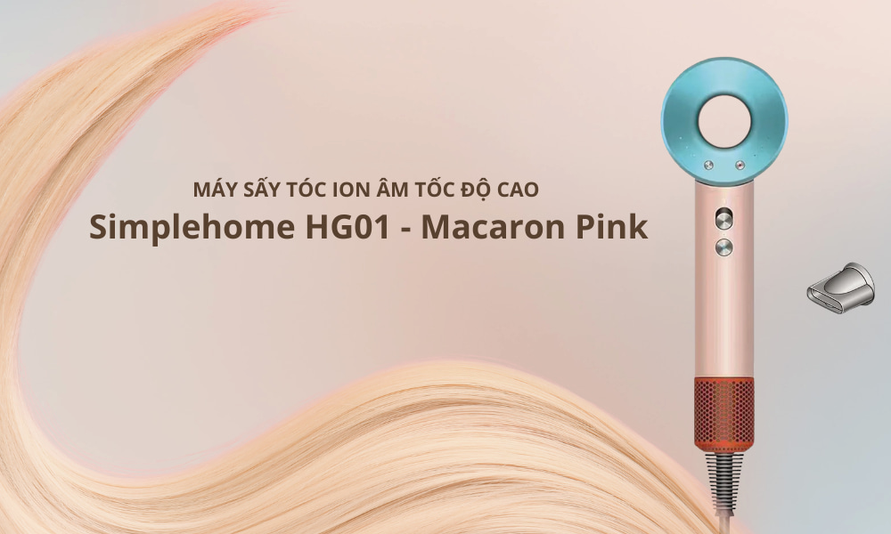 Thiết kế Máy sấy tóc Ion âm Simplehome HG01 - Macaron Pink