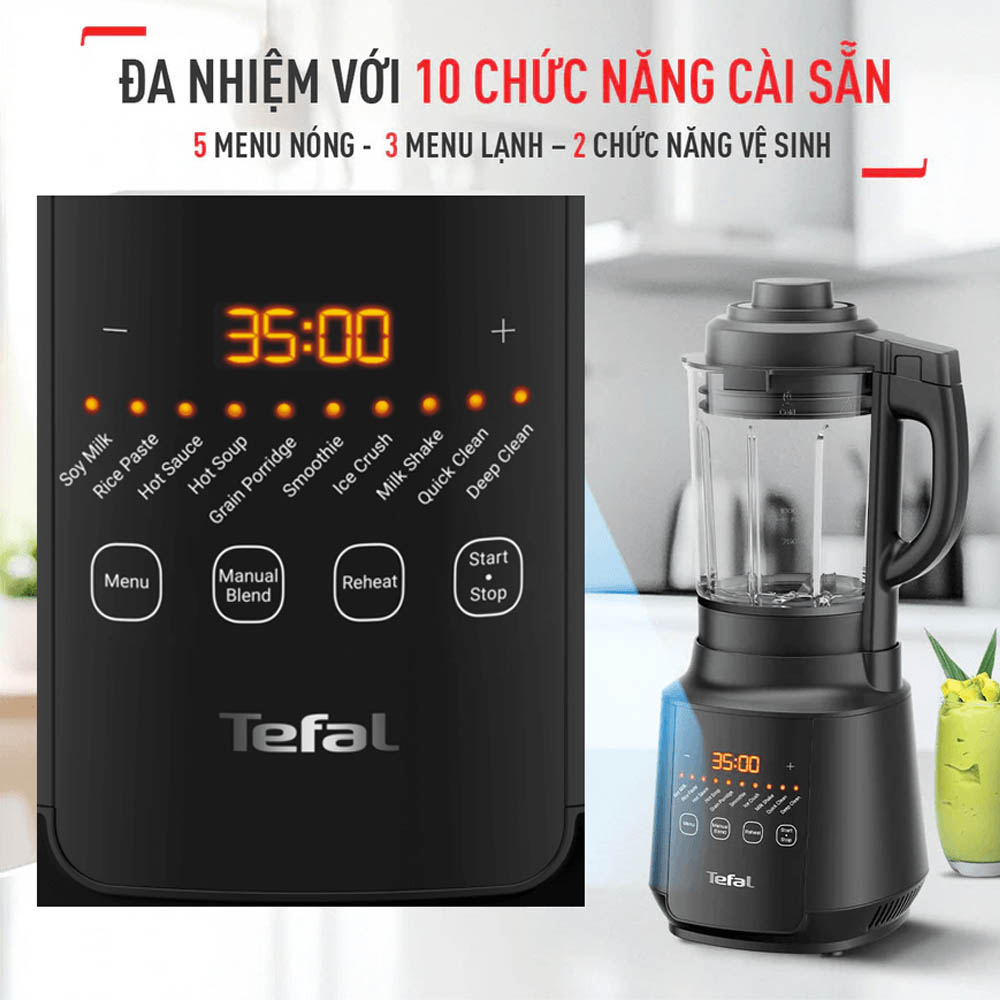 Máy Xay Sinh Tố Và Sữa Hạt Tefal BL511868 tích hợp 10 chức năng 