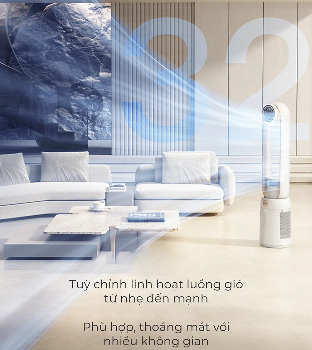 32 mức độ gió cùng 3 chế độ gió trên quạt AC-307