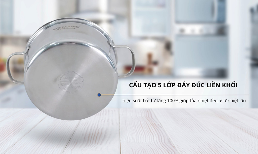 Nồi Korea King KP-24S5PLY 5 Lít mang đến khả năng dẫn nhiệt vượt trội