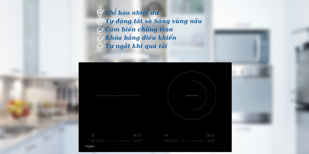 Bếp Điện Từ - Hồng Ngoại Whirlpool ACH7324/BLV có các tính năng an toàn