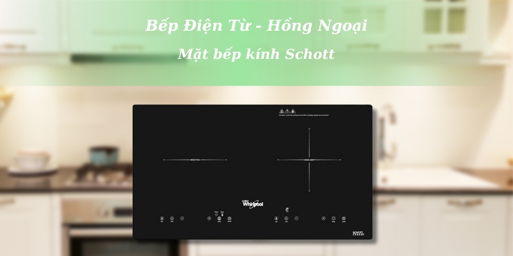 Bếp Điện Từ - Hồng Ngoại Whirlpool ACH752S/BLV có mặt kính Schott Ceran