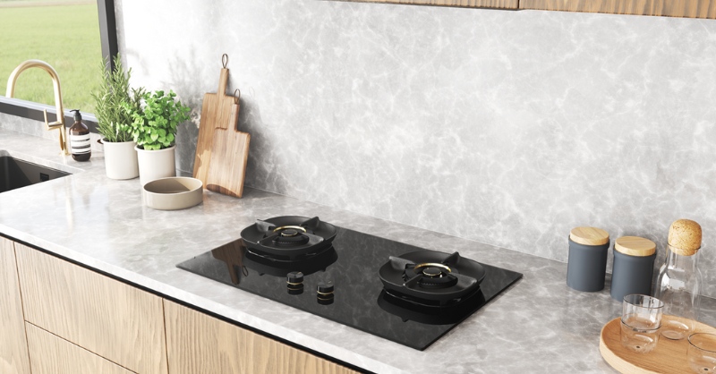 Bếp ga âm là loại bếp có thể lắp đặt âm dưới kệ bếp