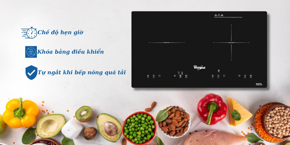 Bếp Whirlpool ACH752S/BLV là 2800W có tiện ích và tính năng an toàn