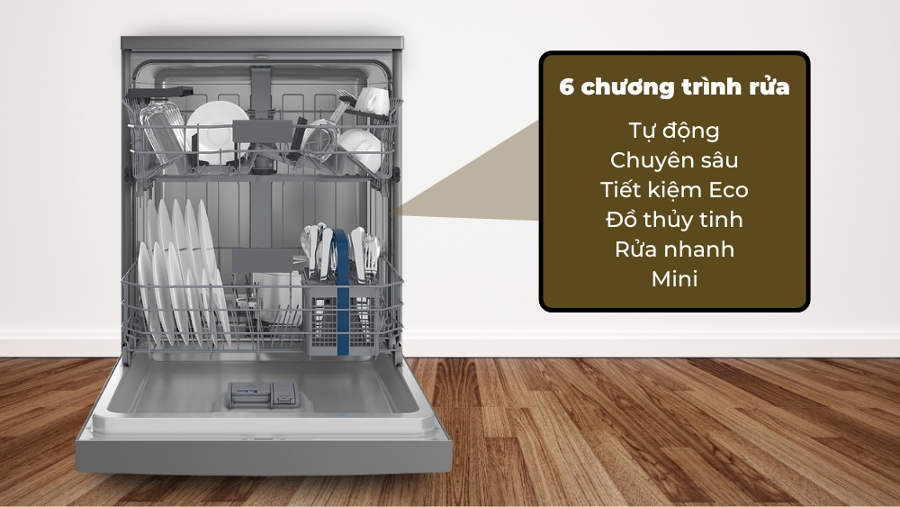 Máy Rửa Chén Hitachi HDF-F146VX - Xuất Xứ Châu Âu có 6 chương trình rửa