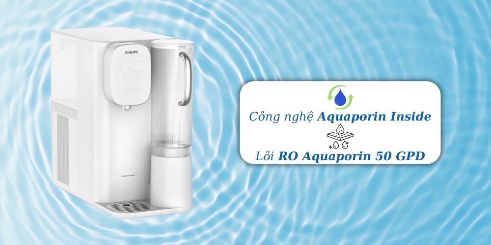 Công nghệ Aquaporin Inside giúp Philips ADD6912WH/74 lọc nước tốt hơn