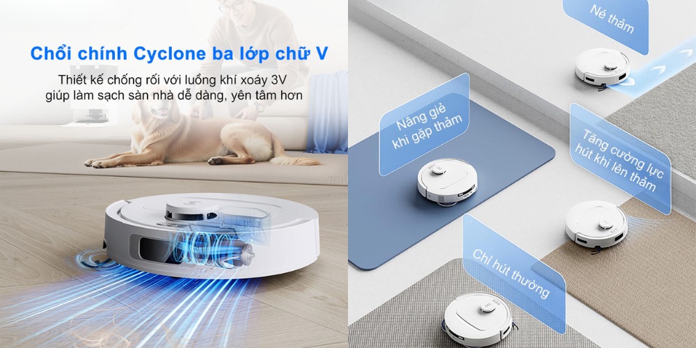 Công nghệ chống rối ZeroTangle 3.0 trên Robot Ecovacs Deebot T30C - Trắng