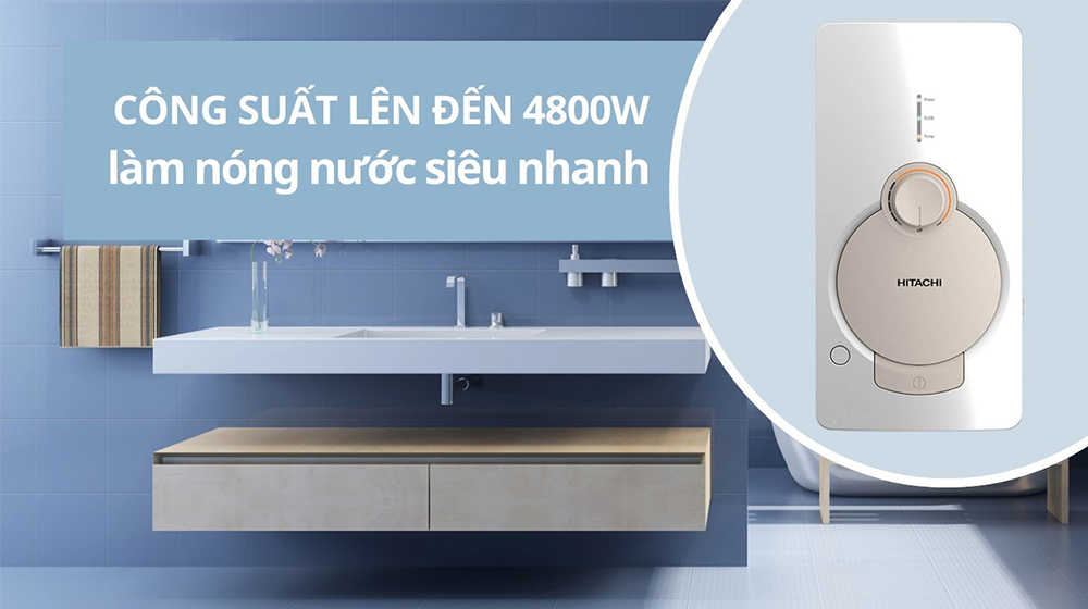 Sản phẩm có khả năng làm nóng nước tức thì với công suất 4800W