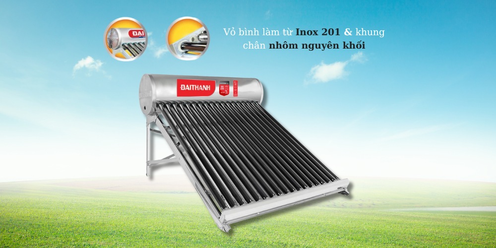 Đại Thành Vigo 58-18 có vỏ bình làm từ Inox 201 & khung chân nhôm nguyên khối
