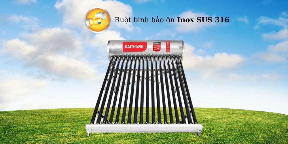 Đại Thành Vigo 58-18 ruột bình Inox SUS 316 chống ăn mòn, an toàn cho sức khỏe