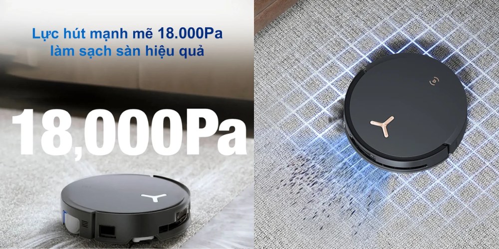 Ecovacs X8 PRO OMNI có lực hút mạnh mẽ 18.000 Pa, dung lượng pin 6400mAh