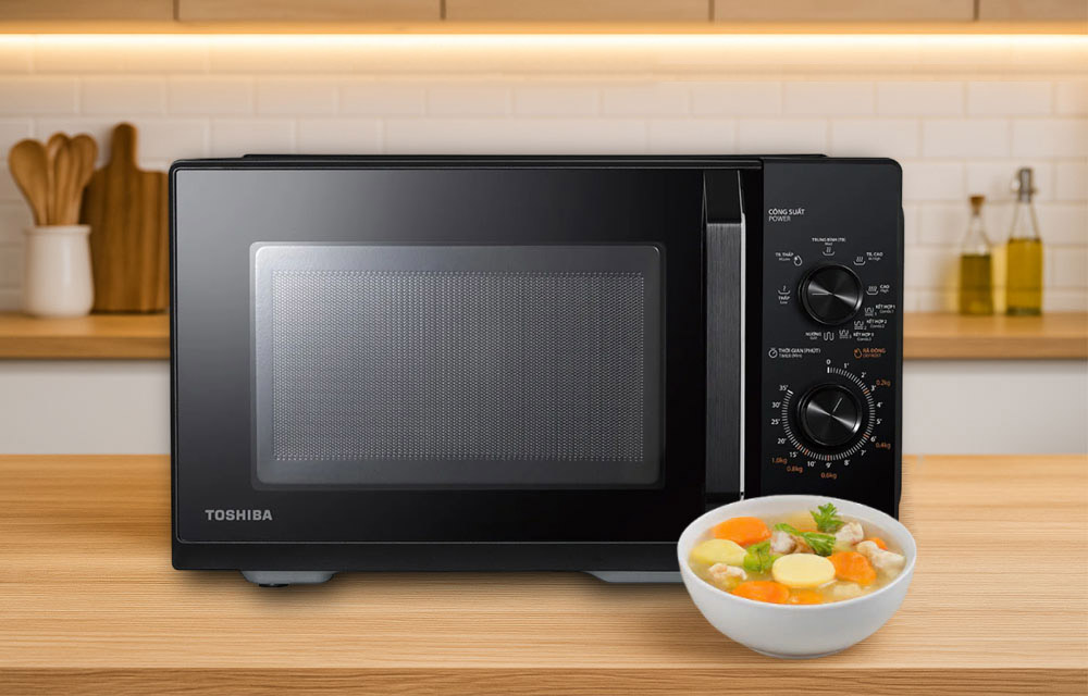 Lò Vi Sóng Có Nướng Toshiba MW3-MG25PE(BK) làm nóng nhanh chóng