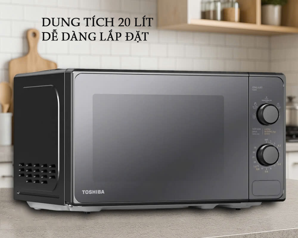 Lò Vi Sóng Toshiba MM2-MM20PE(BM)VN nhỏ gọn, dễ lắp đặt