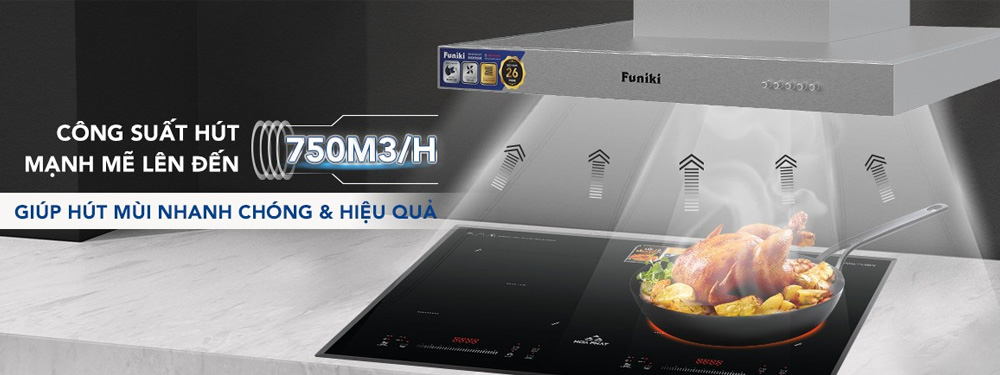 Máy hút mùi Funiki HKH9668 có công suất 230W
