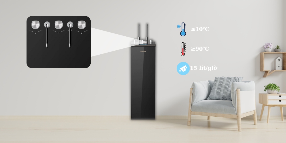 Máy lọc nước RO Philips ADD8913/74 tích hợp nước nóng lạnh nguội tiện lợi