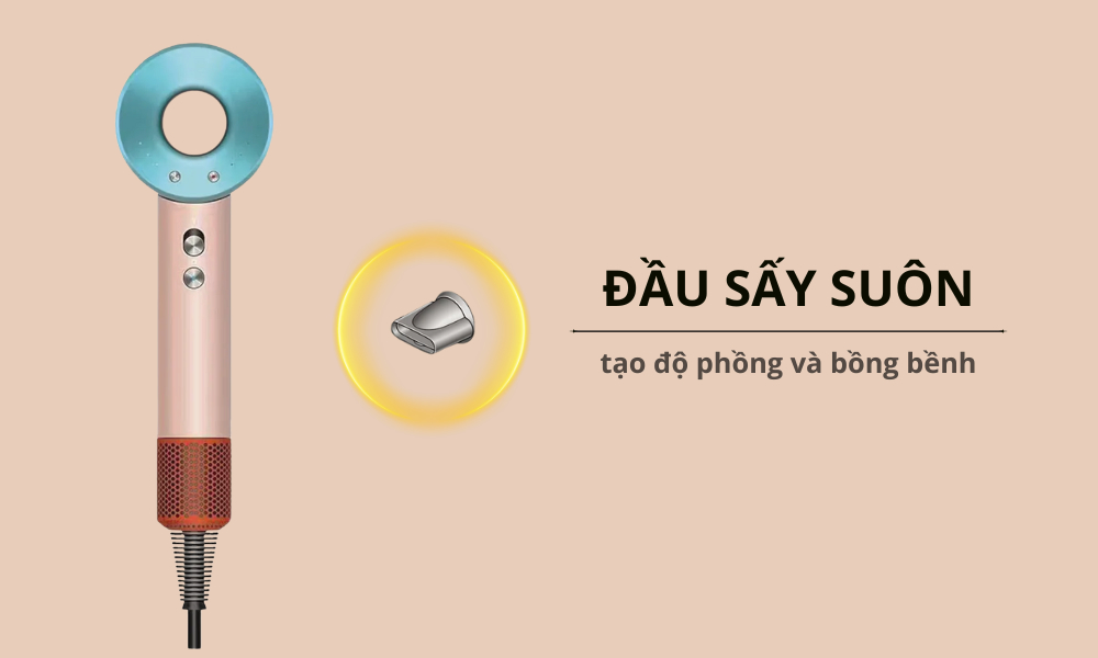 Máy sấy tóc ion âm tốc độ cao Simplehome HG01 đi kèm đầu sấy suôn