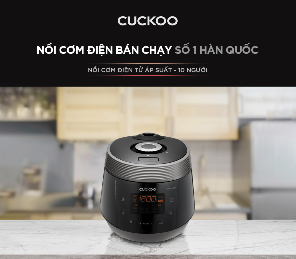 Nồi cơm điện tử áp suất Cuckoo CRP-PWV1008F/BKDSCRVNCV