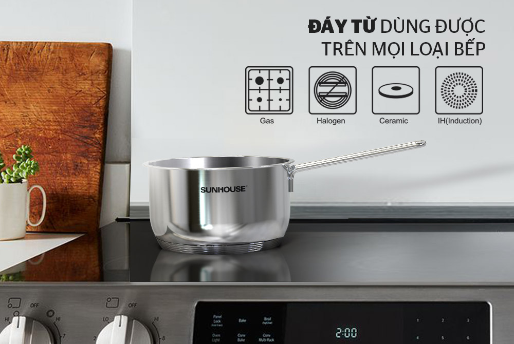 Nồi Quấy Bột Inox 5 Đáy Sunhouse SHG508-16 có cấu tạo đáy từ