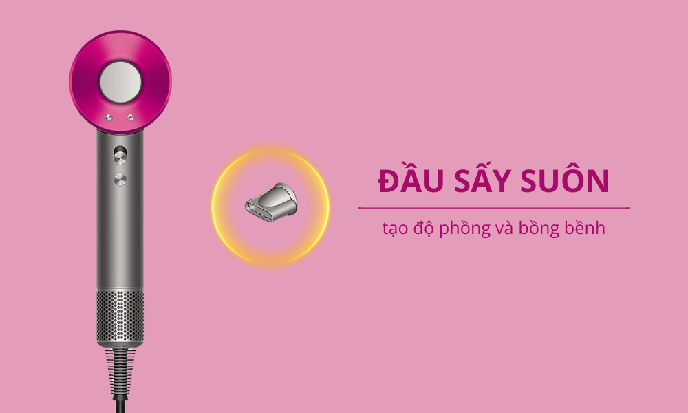 Máy sấy tóc Simplehome HG01 - Rose được trang bị thêm đầu sấy suôn