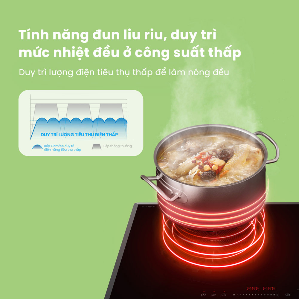 Tính năng đun liu riu bếp từ Comfee CMH-40DHP 