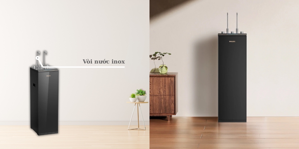 Vòi nước bằng Inox an toàn cho sức khỏe trên Máy lọc nước RO Philips ADD8913/74