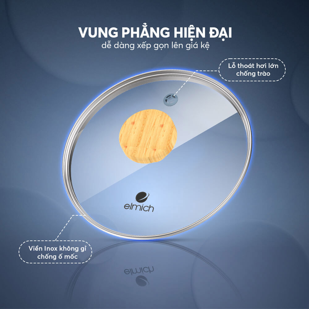 Vung nồi kính trong suốt giúp quan sát thực phẩm dễ dàng