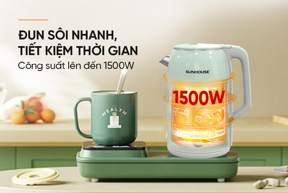 Ấm Đun Sunhouse SHD1364 đun nước nhanh chóng 