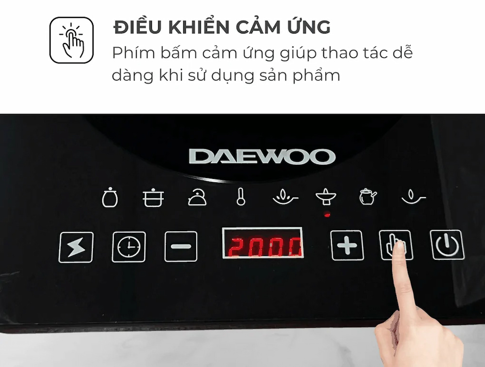 Bảng điều khiển cảm ứng trên Bếp từ đơn Daewoo DWI-1505B