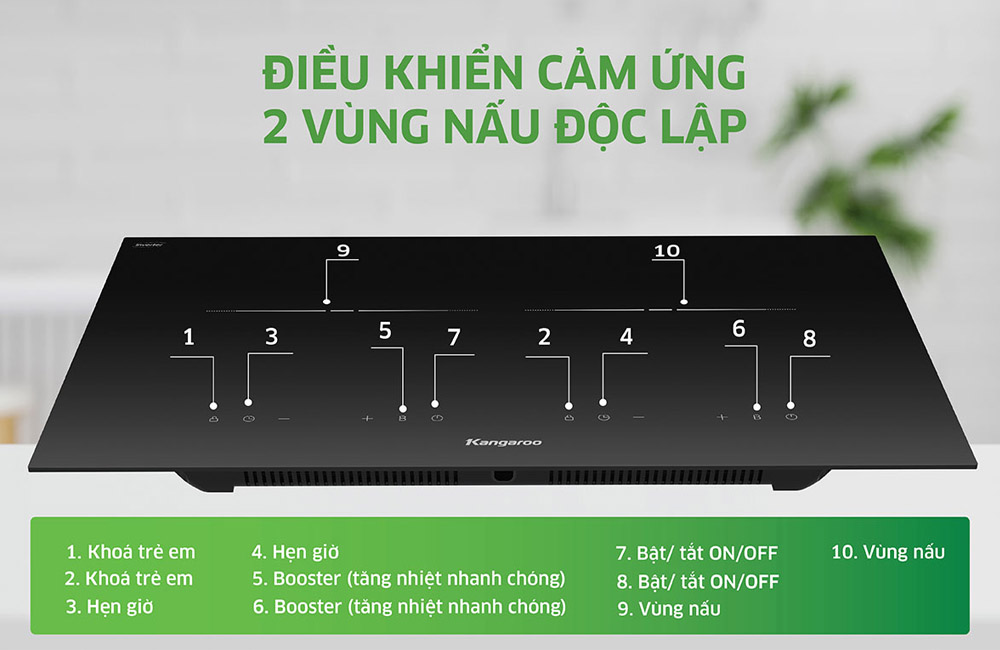 Dễ dàng điều khiển Bếp Điện Từ Đôi Kangaroo KGIC50D3C