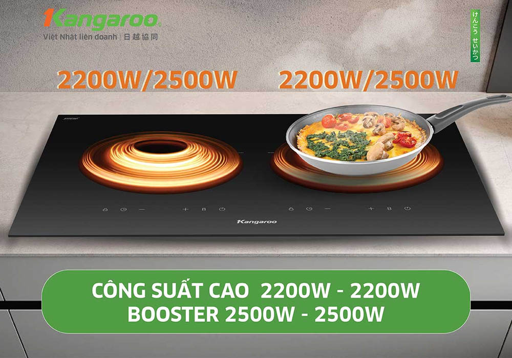 Bếp Điện Từ Đôi Kangaroo KGIC50D3C có công suất cao