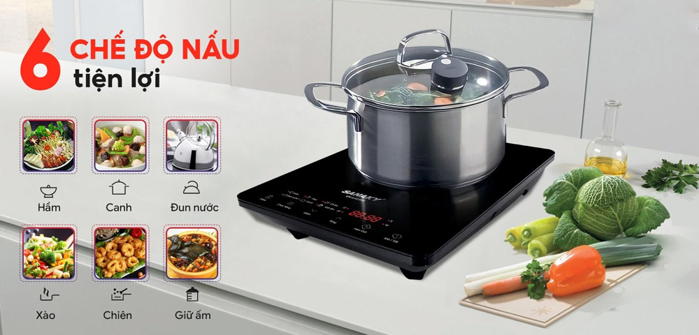 Bếp Điện Từ Đơn VH-6101HY hoạt động với công suất 2000W