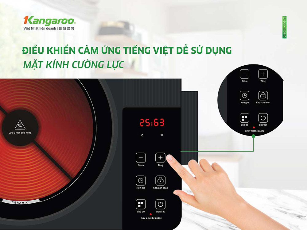 Bếp Kangaroo KG20IFT2 điều khiển cảm ứng tiếng Việt