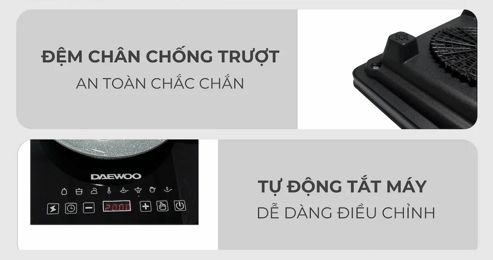 Bếp từ đơn Daewoo DWI-1505B an toàn, vượt trội