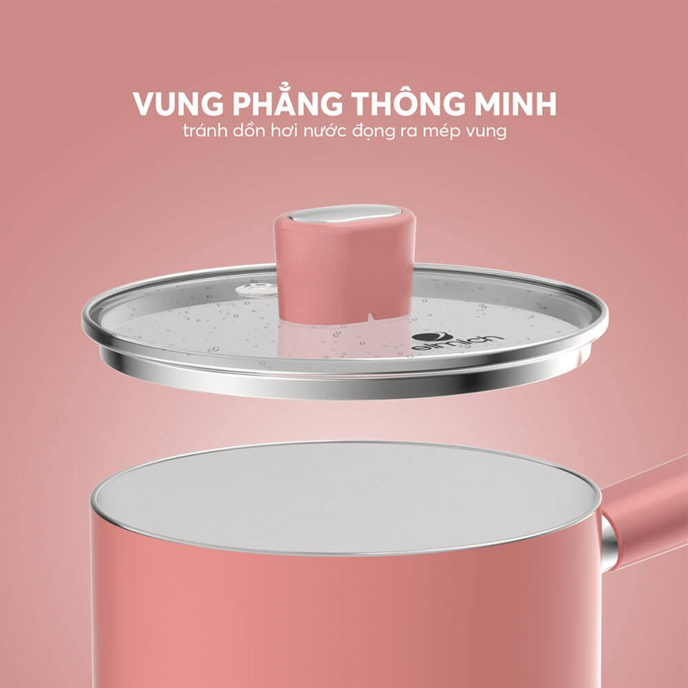 Vung phẳng thông minh, trong suốt, dễ dàng quan sát tình trạng thức ăn