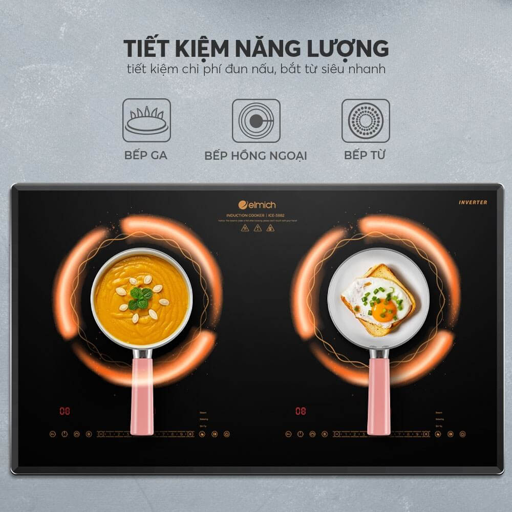 Bộ Nồi Chảo Ceramic Elmich Baby EL1169AP tiết kiệm năng lượng 