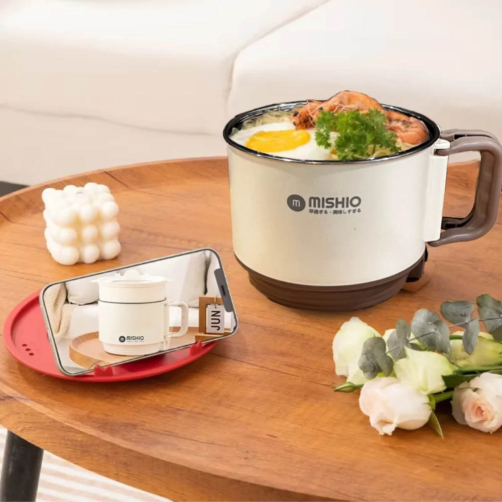 Ca nấu đa năng Mishio MK392 có thiết kế nắp đậy thông minh