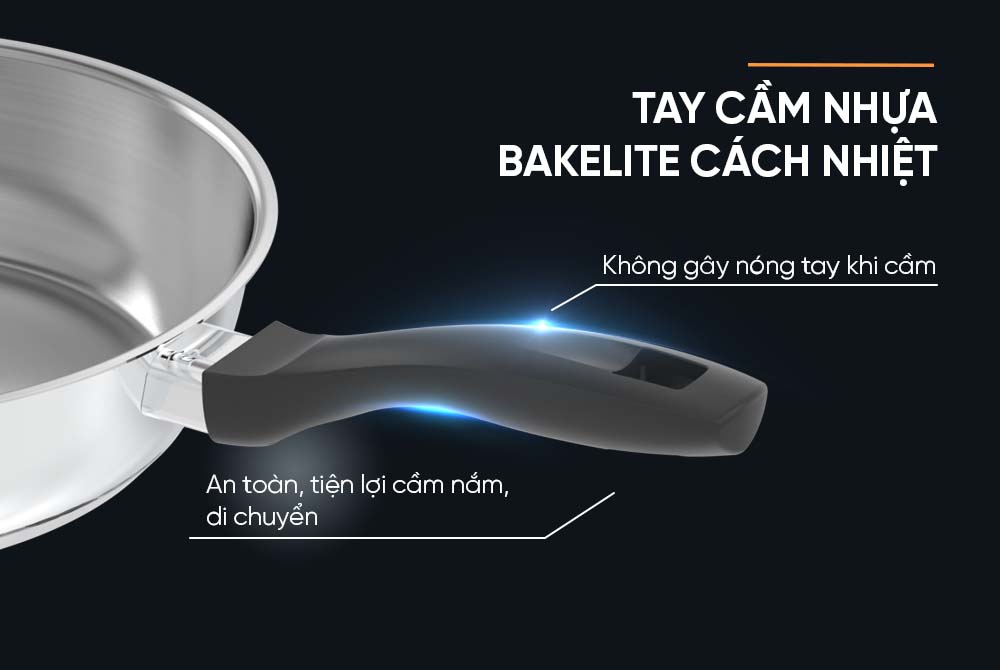 Chảo Sunhouse IN16M3 tay cầm Bakelite cách nhiệt